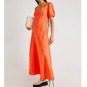 Free People Free-est NWOT Catch The Light Sweetheart Textured Woven Cotton Dress